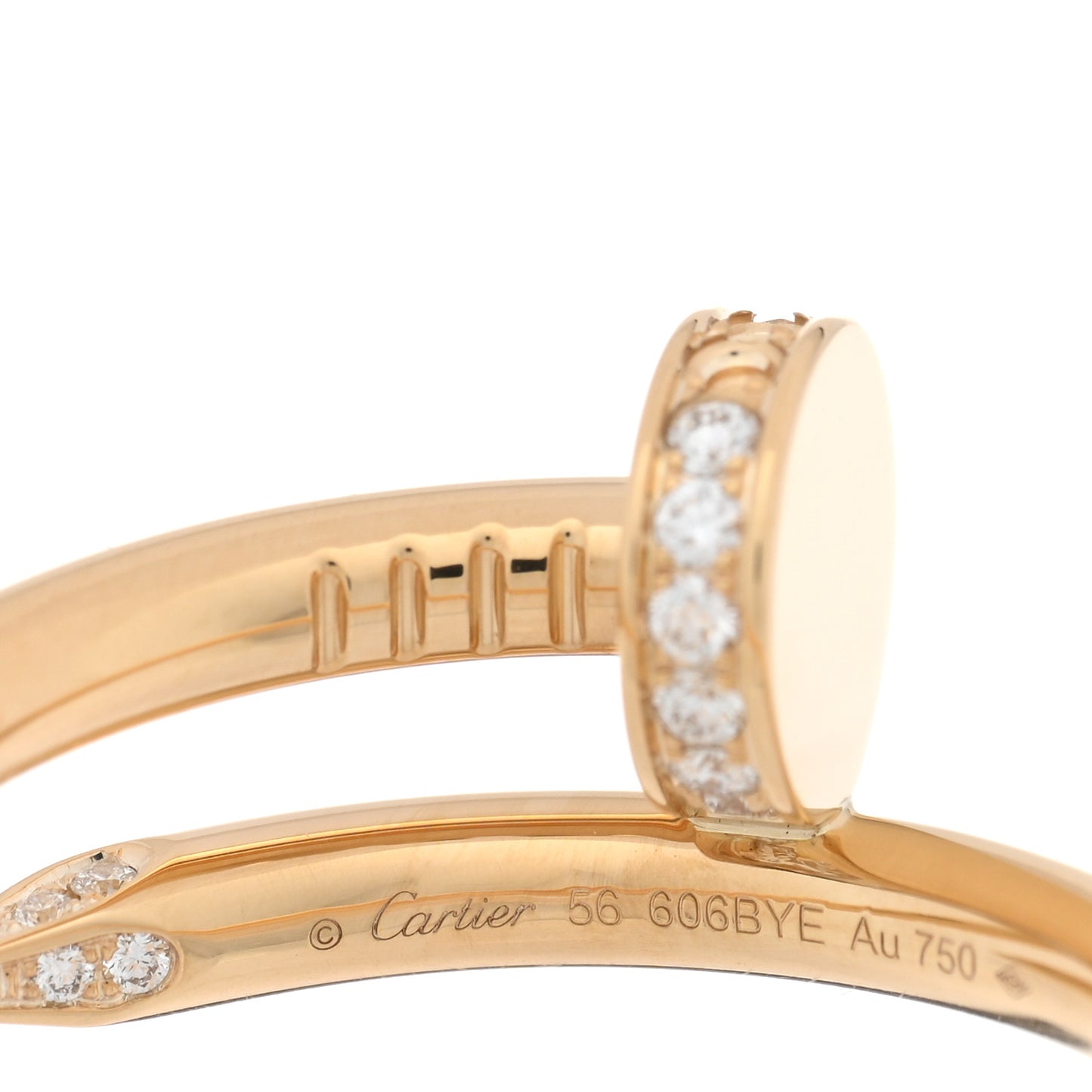18K Yellow Gold Diamond Juste Un Clou Ring 56 7.5