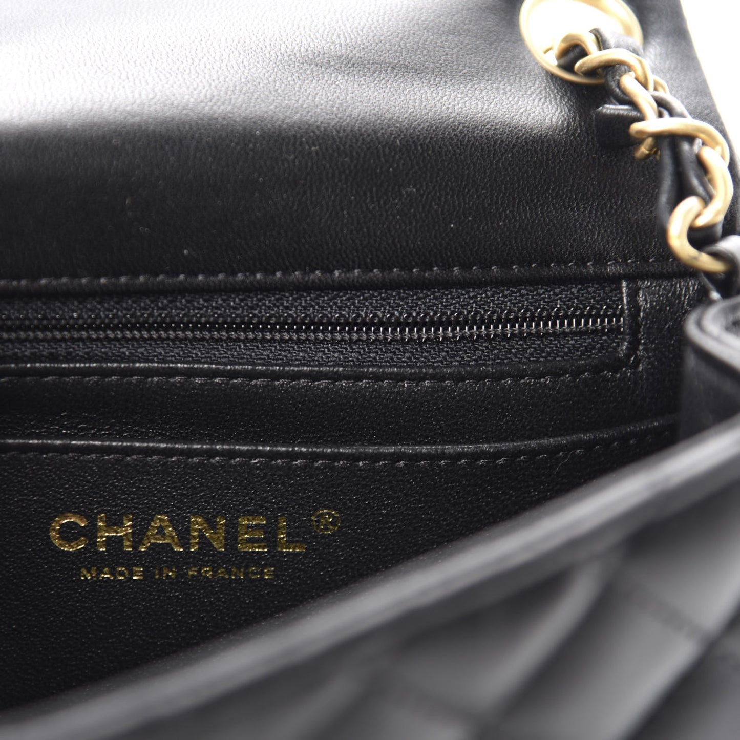 Lambskin Quilted Mini Square Flap Black