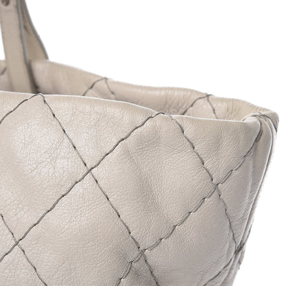 Chanel Glazed Calfskin Large On The Road Tote Light Grey 21 of 22