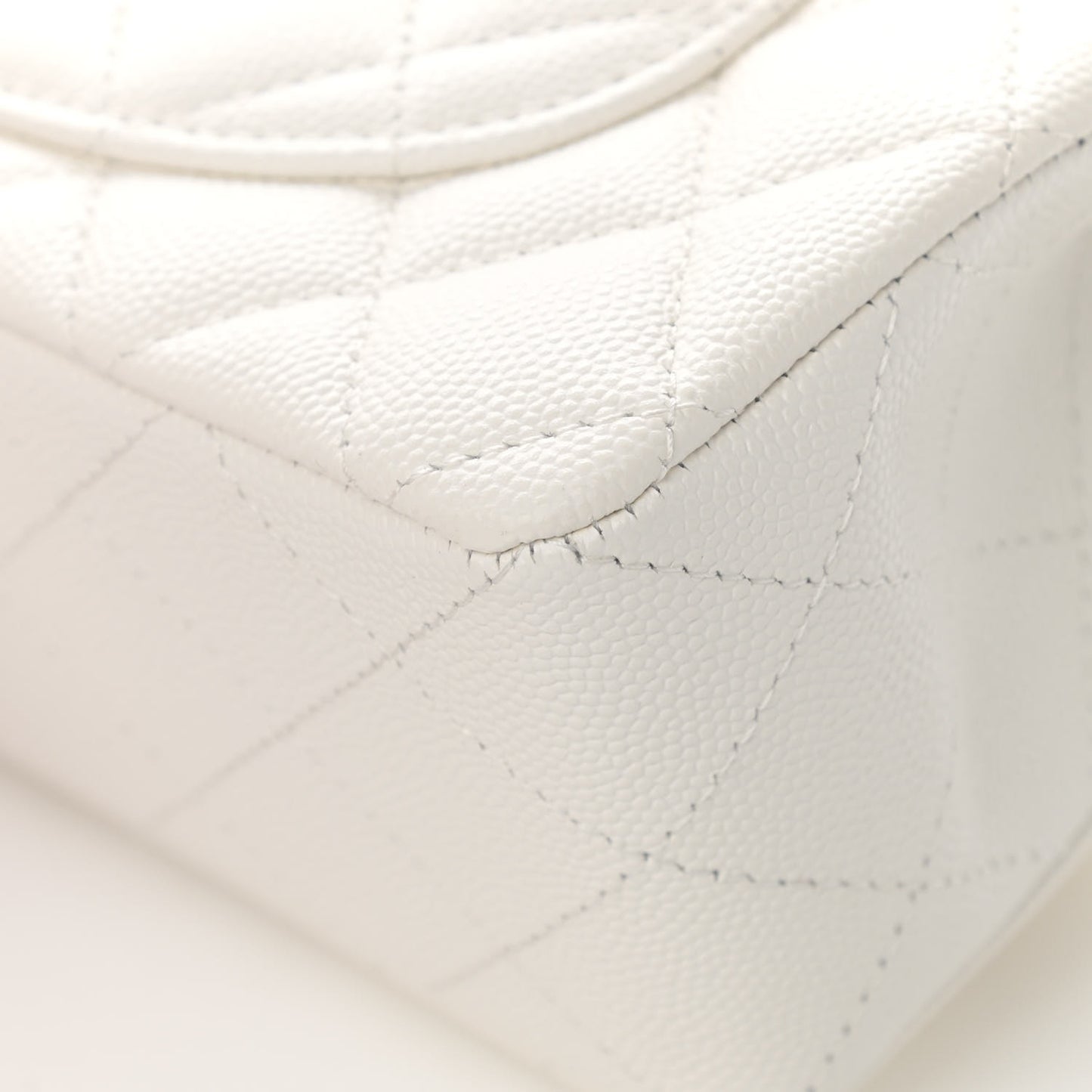 Caviar Quilted Small Double Flap White