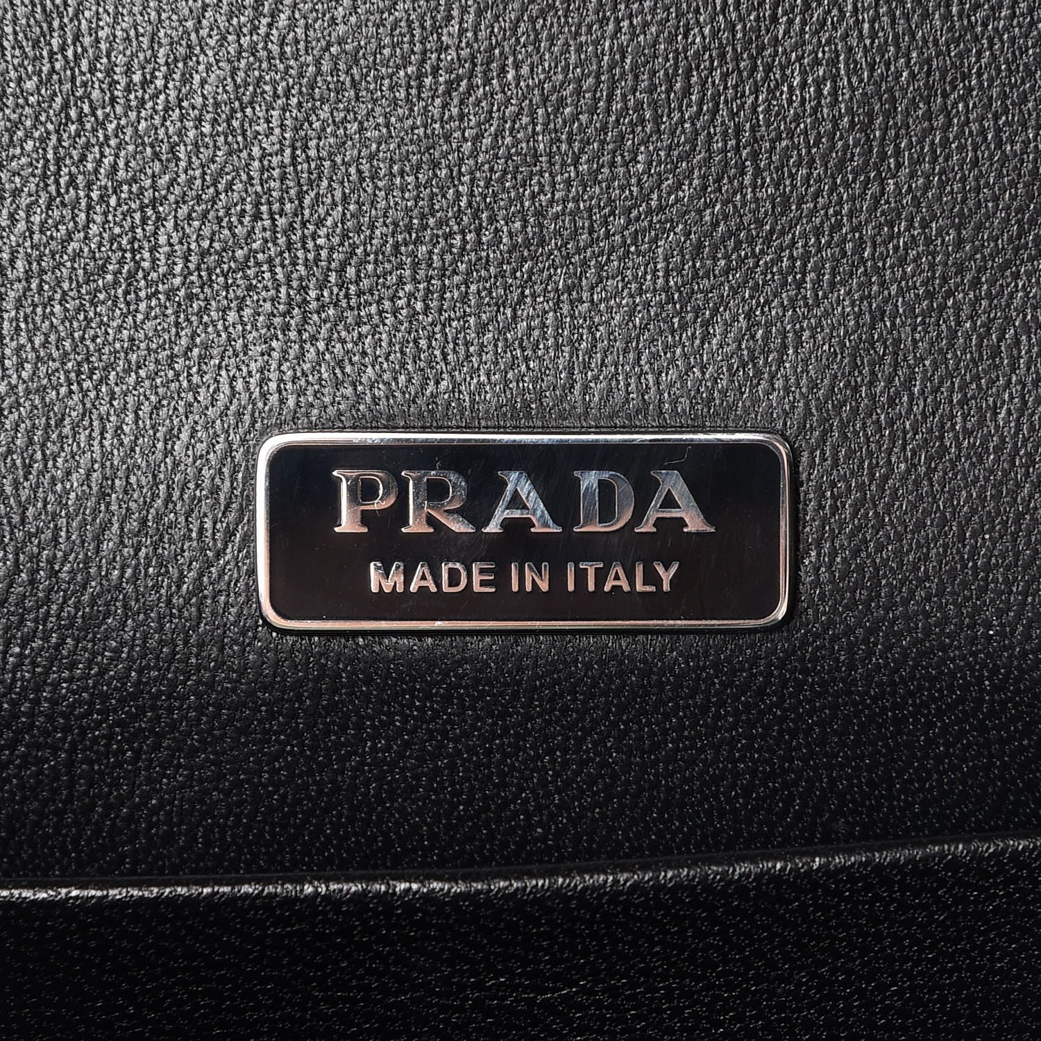 Prada Metallic Vitello Saffiano Studded Cahier Bag Ferro Black 6 of 7