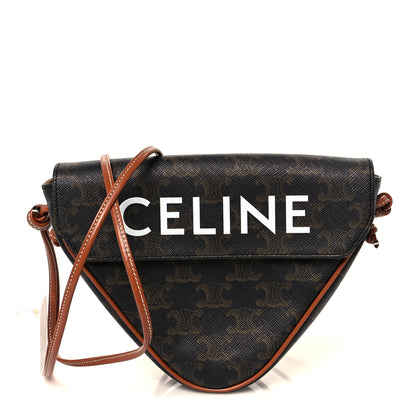 Celine Triomphe Canvas Triangle Crossbody Bag Tan 1 of 11