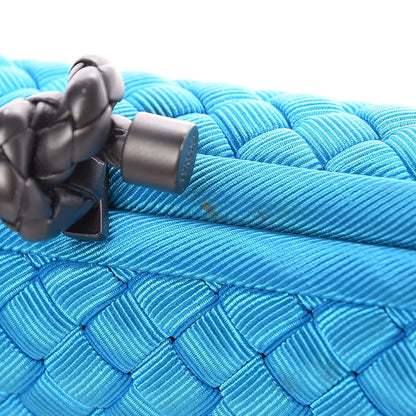 Bottega Veneta Silk Faille Intrecciato Knot Clutch Turquoise 7 of 7