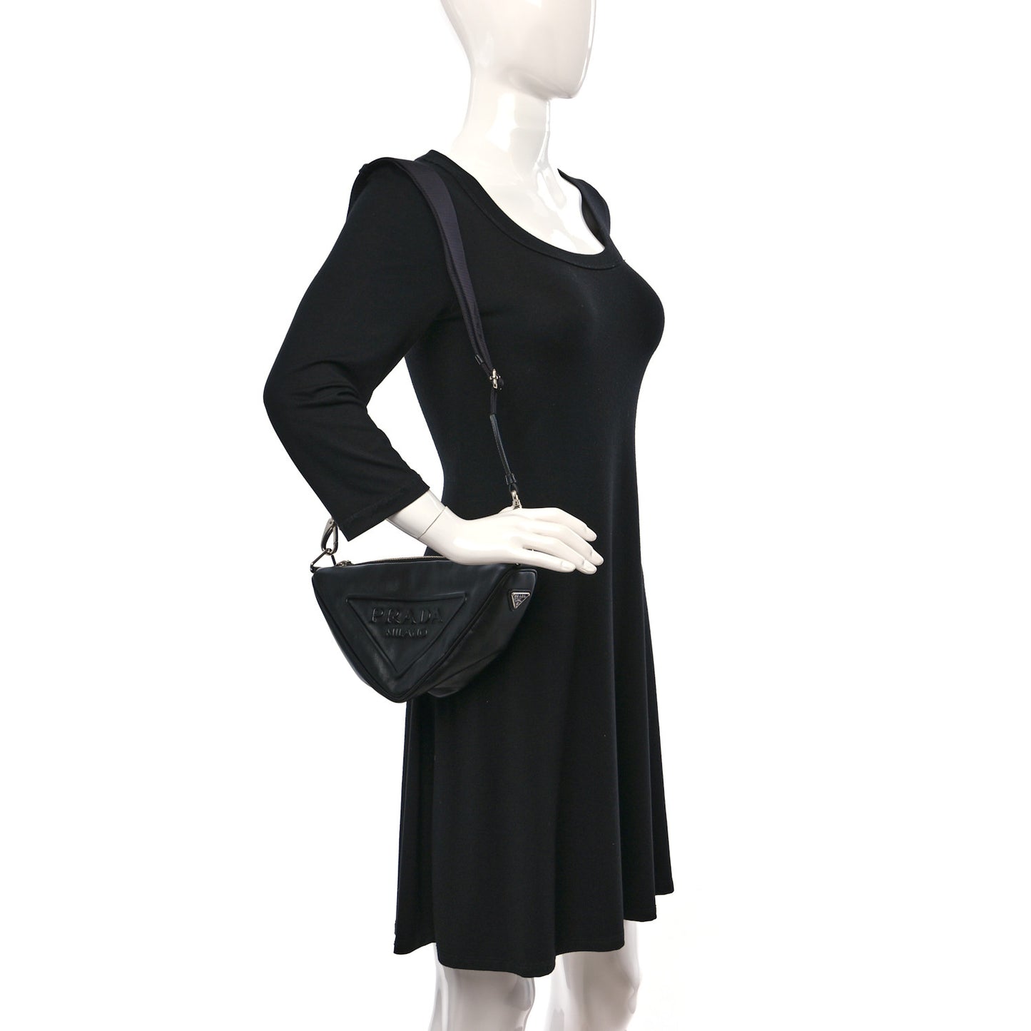 Grace Lux Triangle Shoulder Bag Black