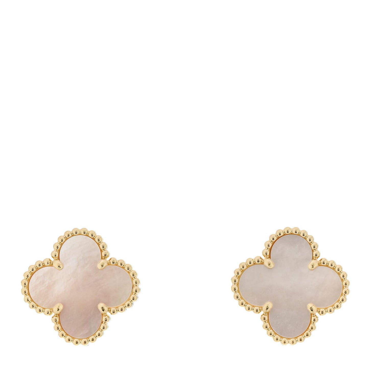 18K Yellow Gold Mother of Pearl Vintage Alhambra Earrings