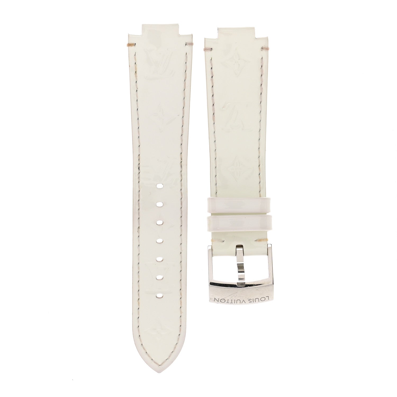 Louis Vuitton Vernis Tambour 10mm Watch Strap White 1 of 5