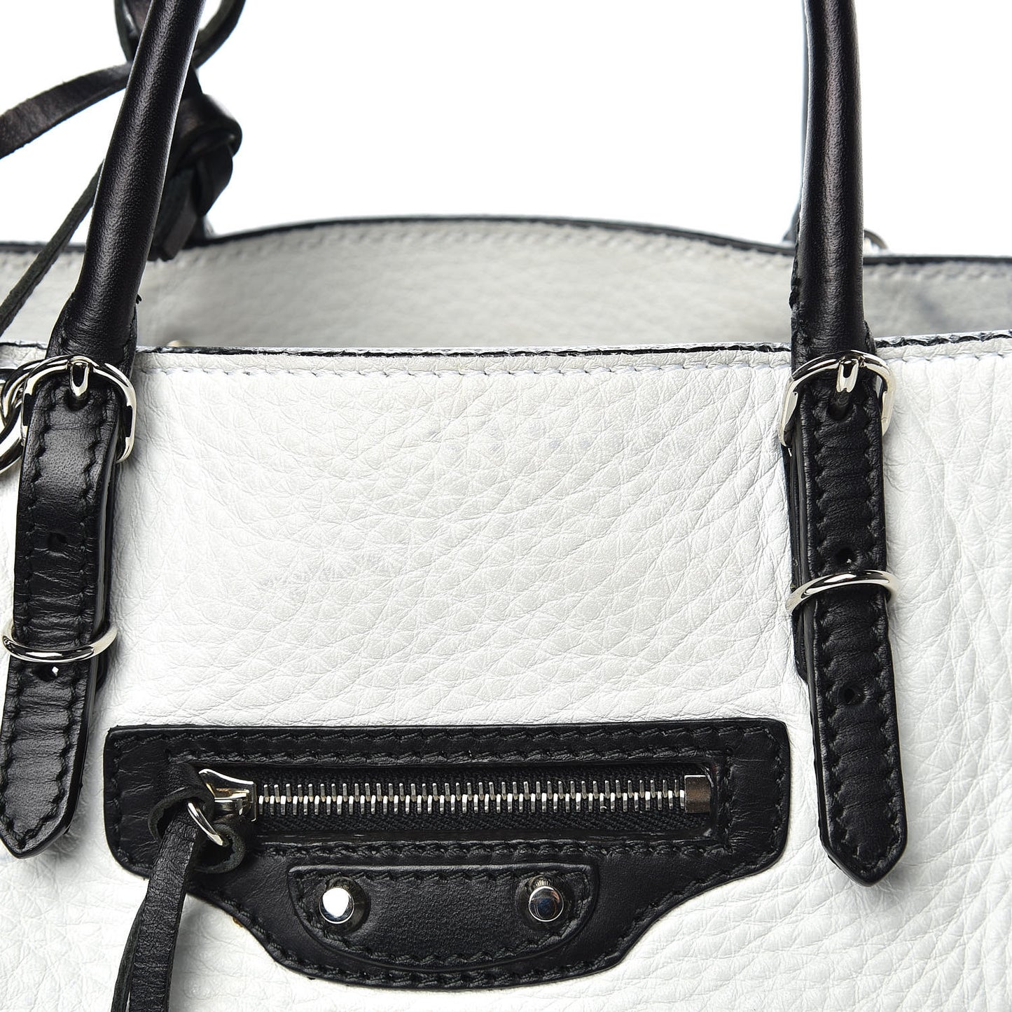 Veau Papier A6 Zip Around Tote White Black