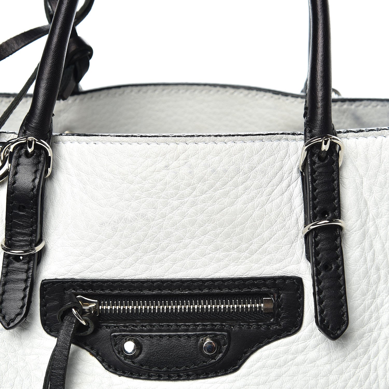 Balenciaga Veau Papier A6 Zip Around Tote White Black 18 of 18