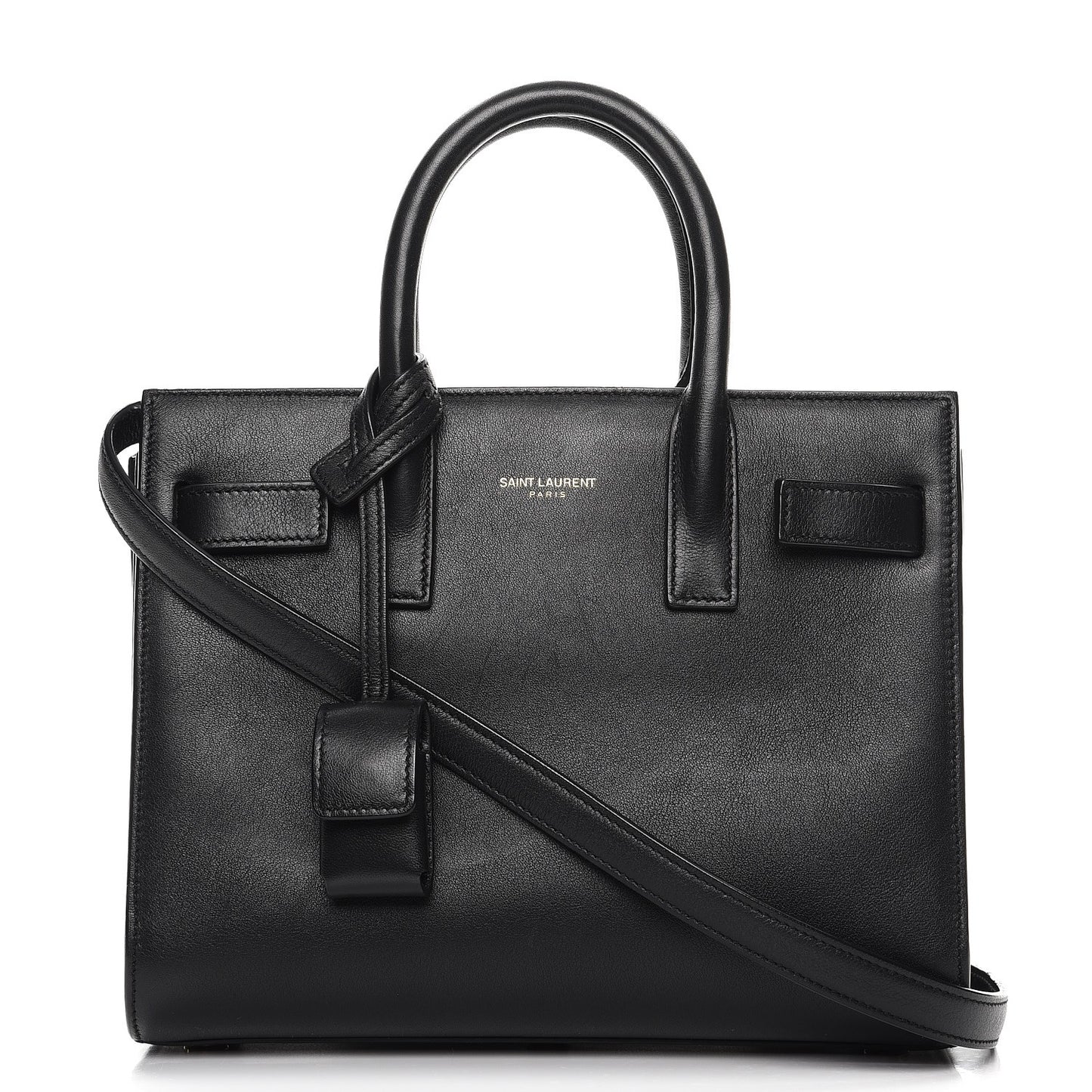 Grained Calfskin Nano Sac De Jour Black