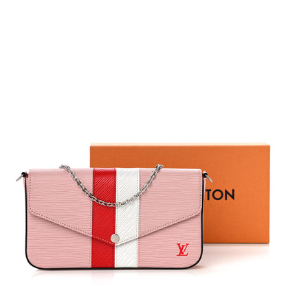 Louis Vuitton Epi Pochette Felicie Rose Ballerine Stripe 10 of 10