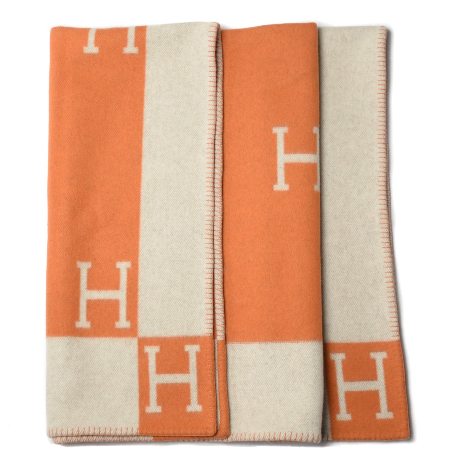 Wool Cashmere Signature Avalon Blanket Ecru Potiron
