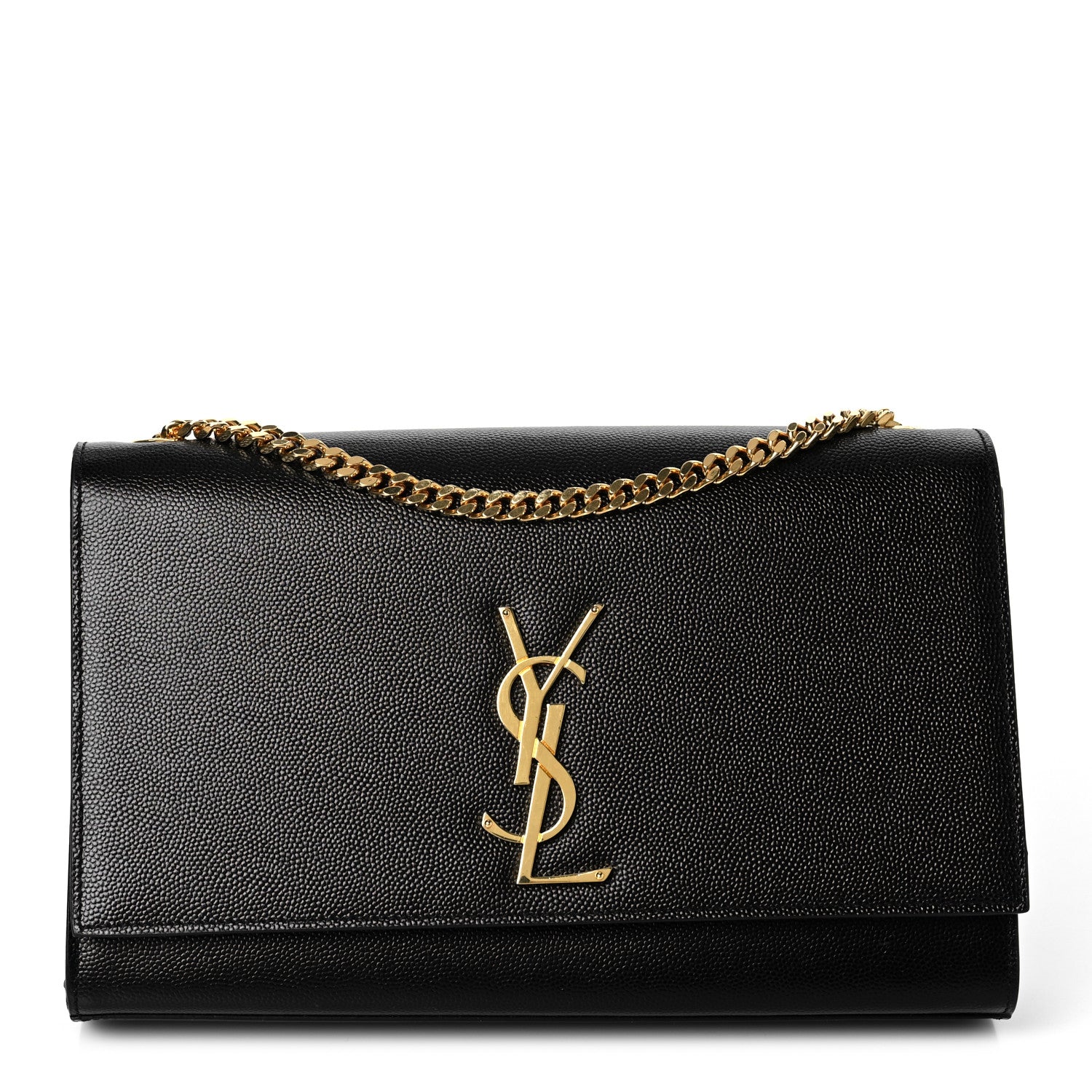 Saint Laurent Grain De Poudre Medium Classic Monogram Kate Satchel Black 1 of 8