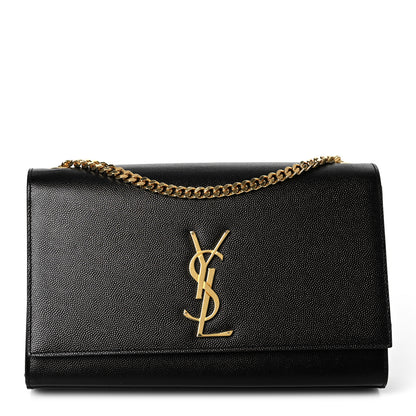 Saint Laurent Grain De Poudre Medium Classic Monogram Kate Satchel Black 1 of 8
