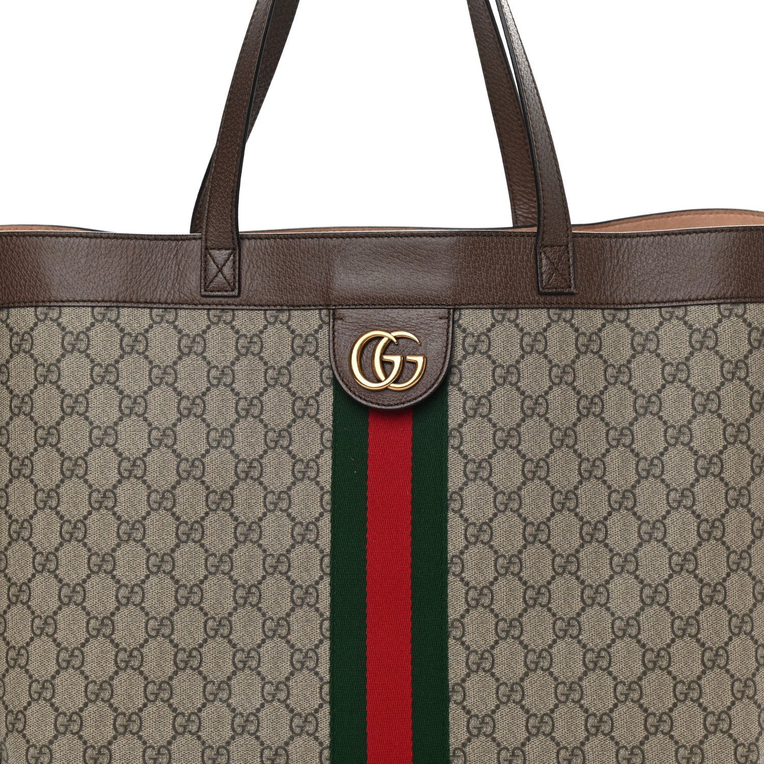 Gucci GG Supreme Monogram Web Ophidia Tote Brown 8 of 16