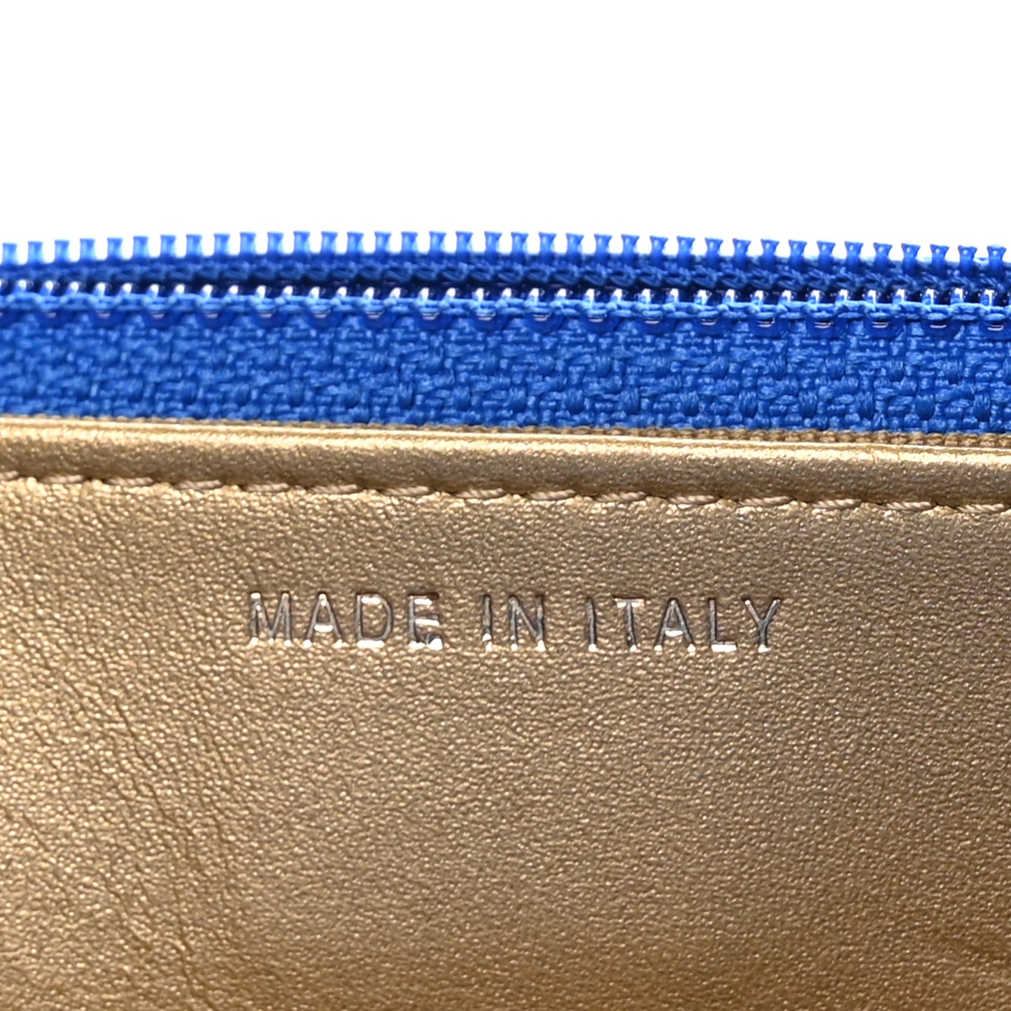 Lambskin Quilted CC Pearl Crush Wallet on Chain WOC Blue