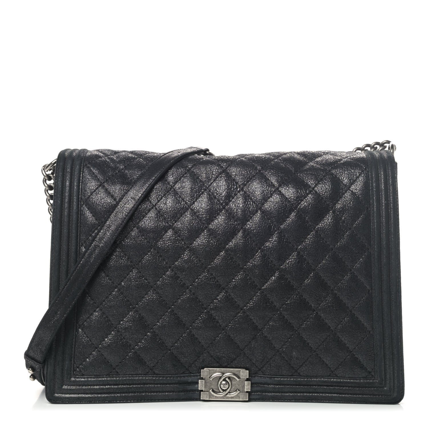 Chanel Goatskin Quilted Large Gentle Boy Flap Black 1 of 5