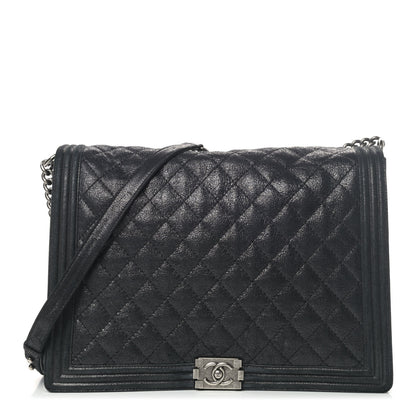 Chanel Goatskin Quilted Large Gentle Boy Flap Black 1 of 5