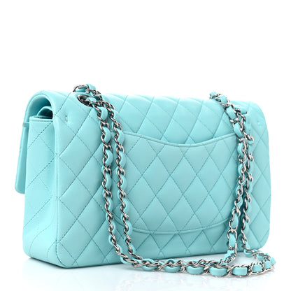 Chanel Lambskin Quilted Medium Double Flap Light Blue 3 of 9