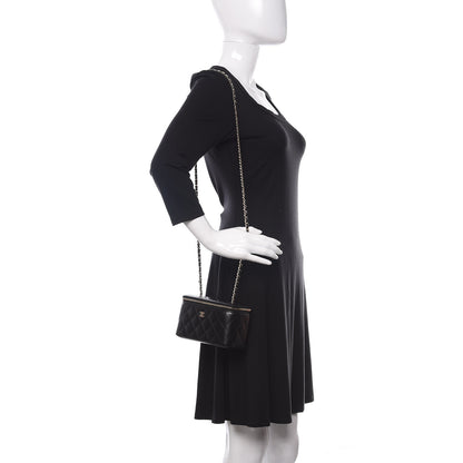 Chanel Lambskin Quilted Small Vanity Case With Chain Black 2 of 11