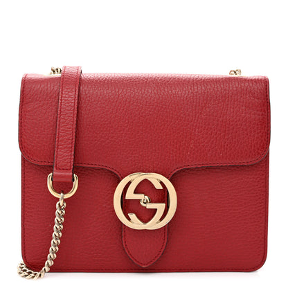 Gucci Dollar Calfskin Small Interlocking G Shoulder Bag Red 1 of 13