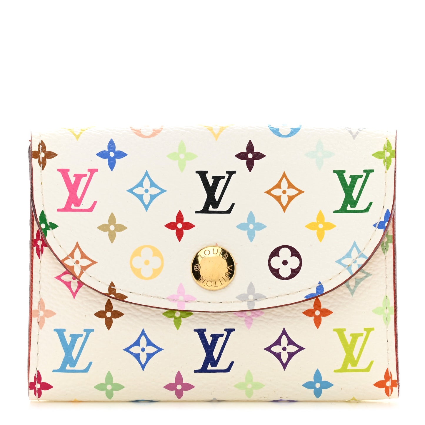 Monogram Multicolor Business Card Holder White