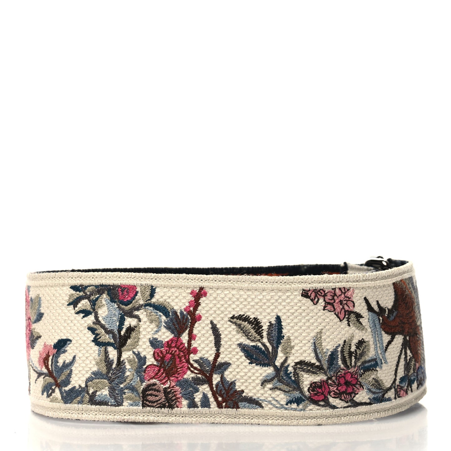 Canvas Embroidered Jardin D'Hive Shoulder Strap Ecru Multicolor