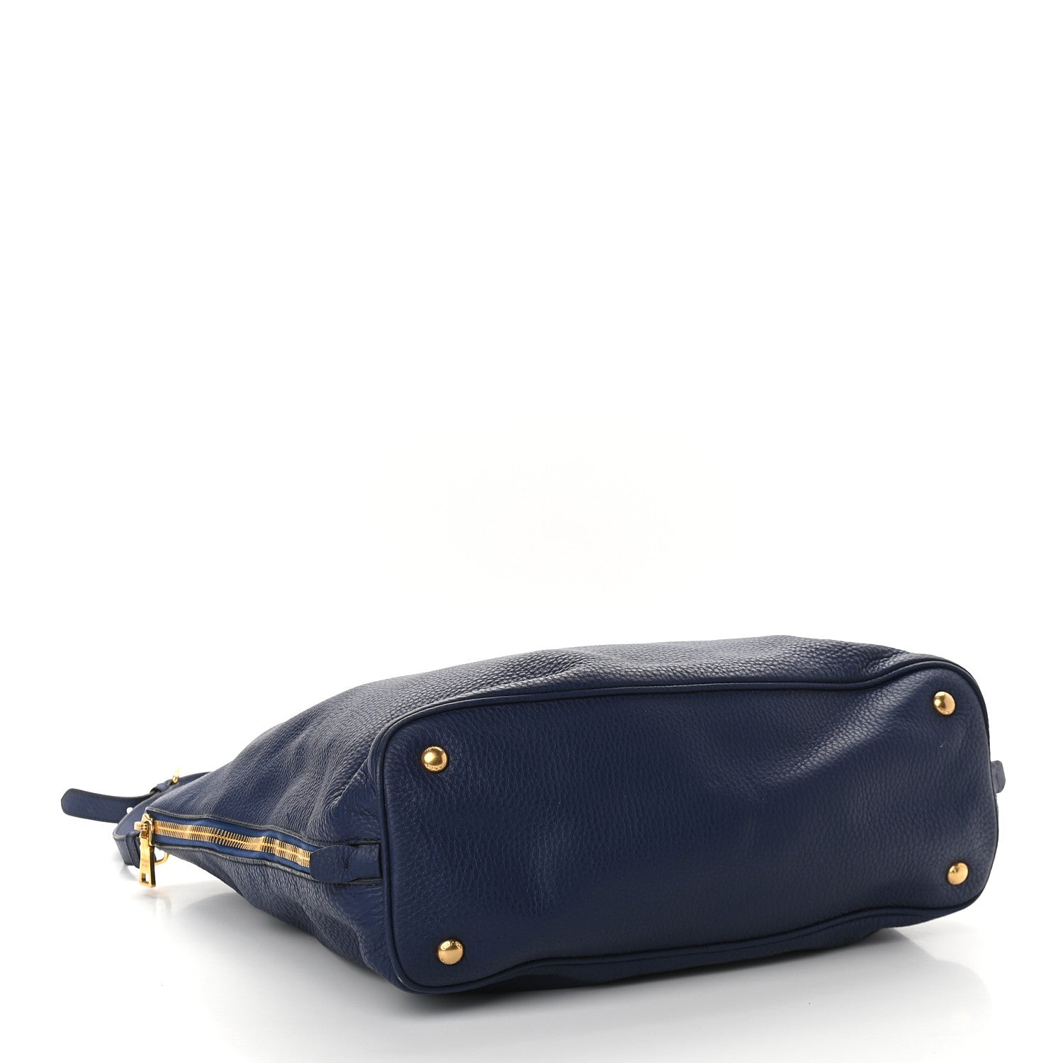 Prada Vitello Daino Side Zip Tote Bluette 4 of 11