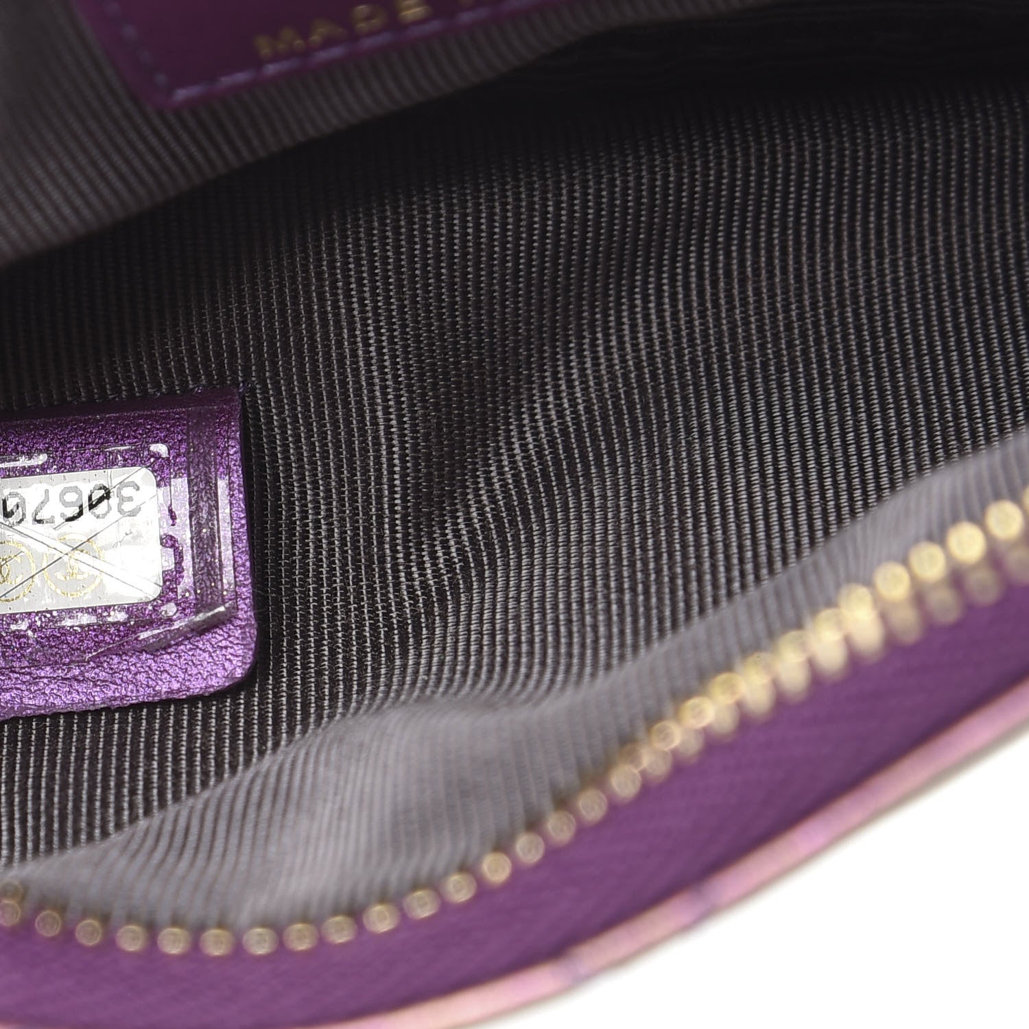 Chanel Iridescent Lambskin Quilted Small Cosmetic Case Purple 7 of 8