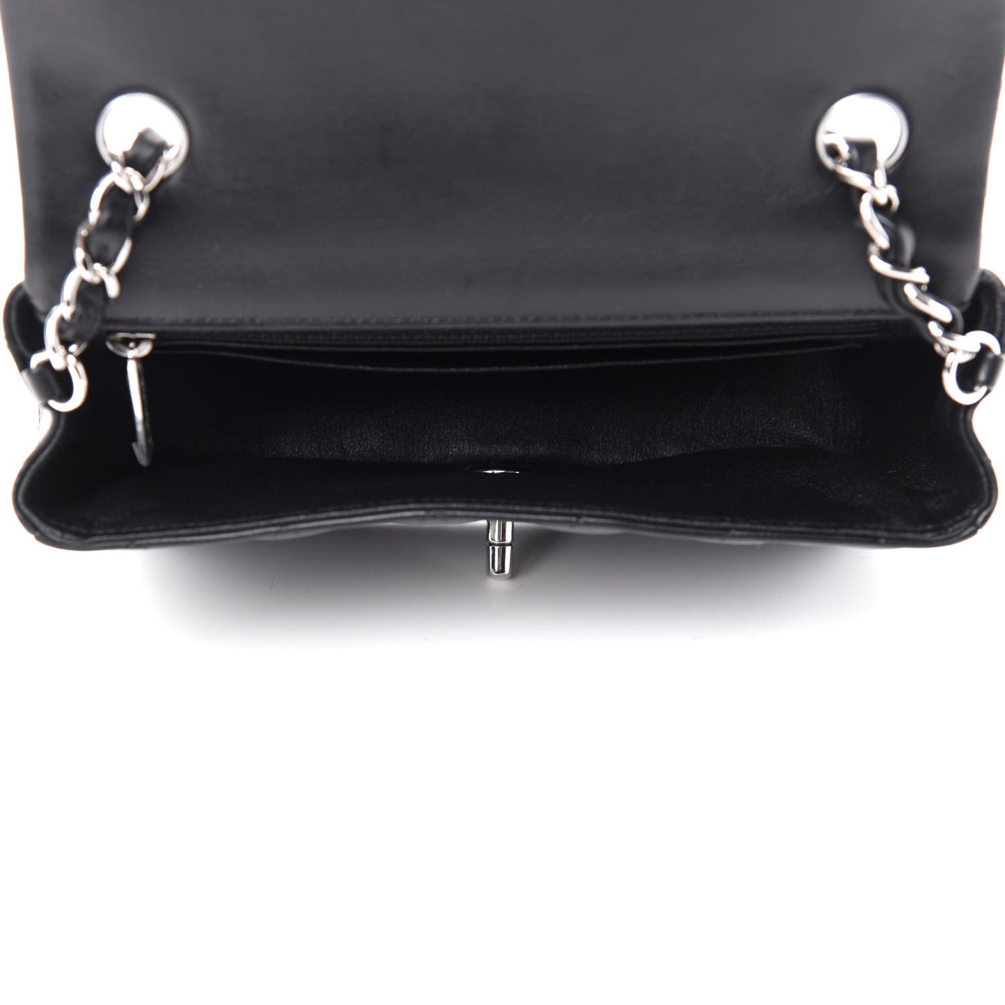 Lambskin Quilted Mini Rectangular Flap Black