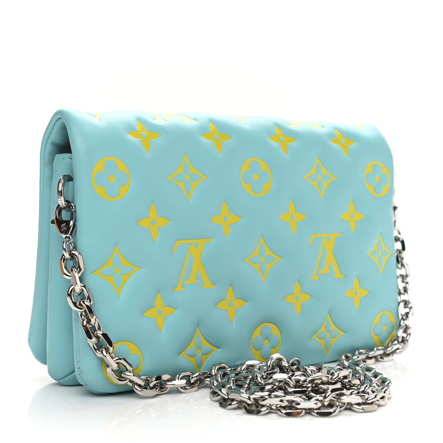Louis Vuitton Lambskin Embossed Monogram Vuittamins Pochette Coussin Menthe Jaune 2 of 11