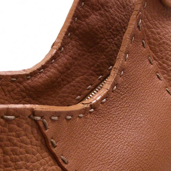 Fendi Calfskin Romano Selleria Diablo Shopper Camel 7 of 11