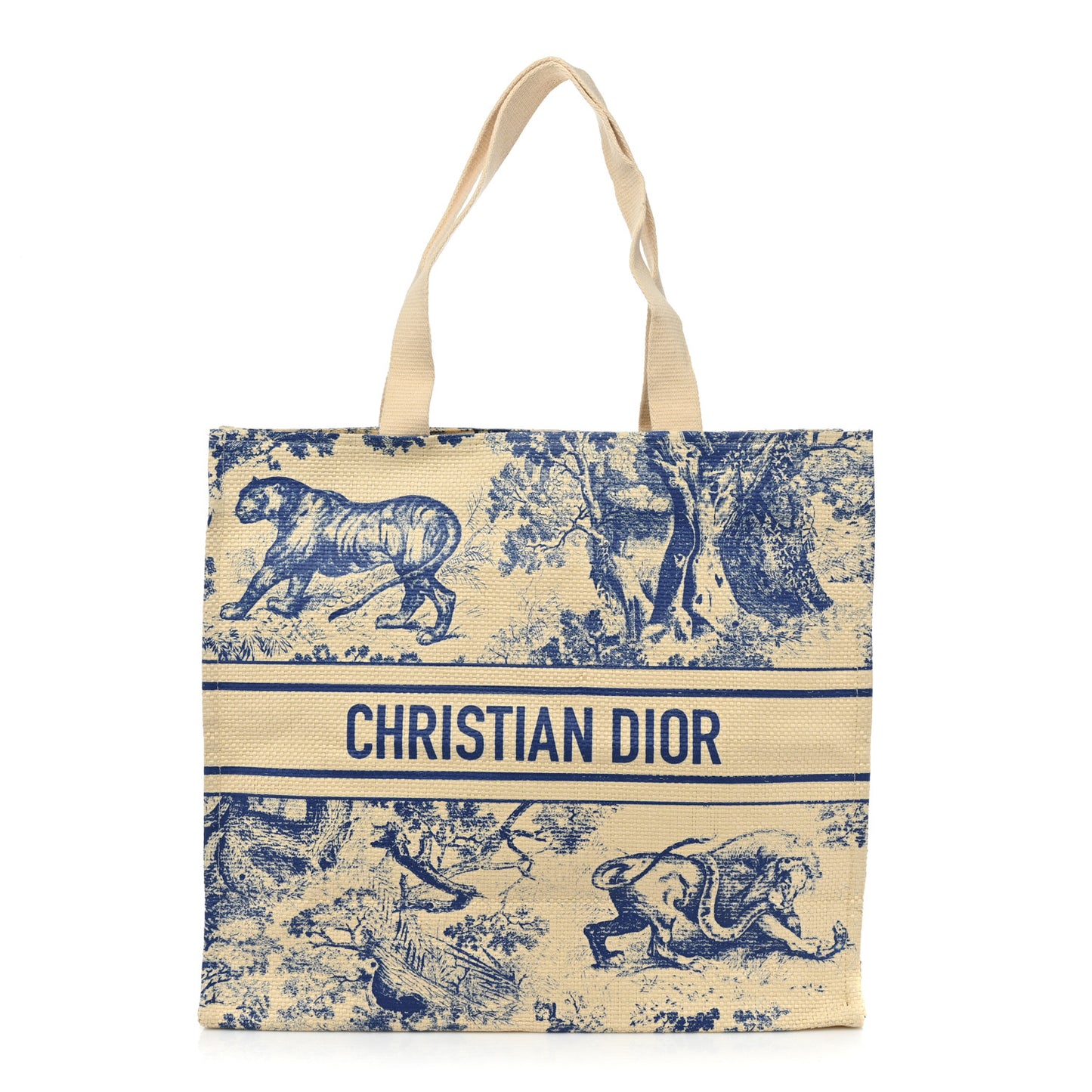 Straw Dioriviera Tote Beige