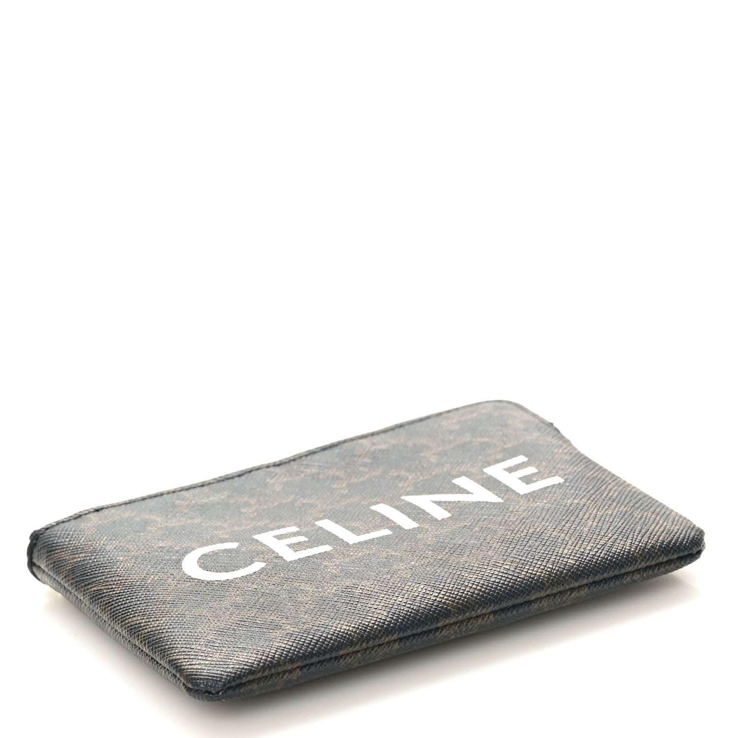 Celine Triomphe Canvas Logo Coin and Card Pouch With Hook Black 4 of 8