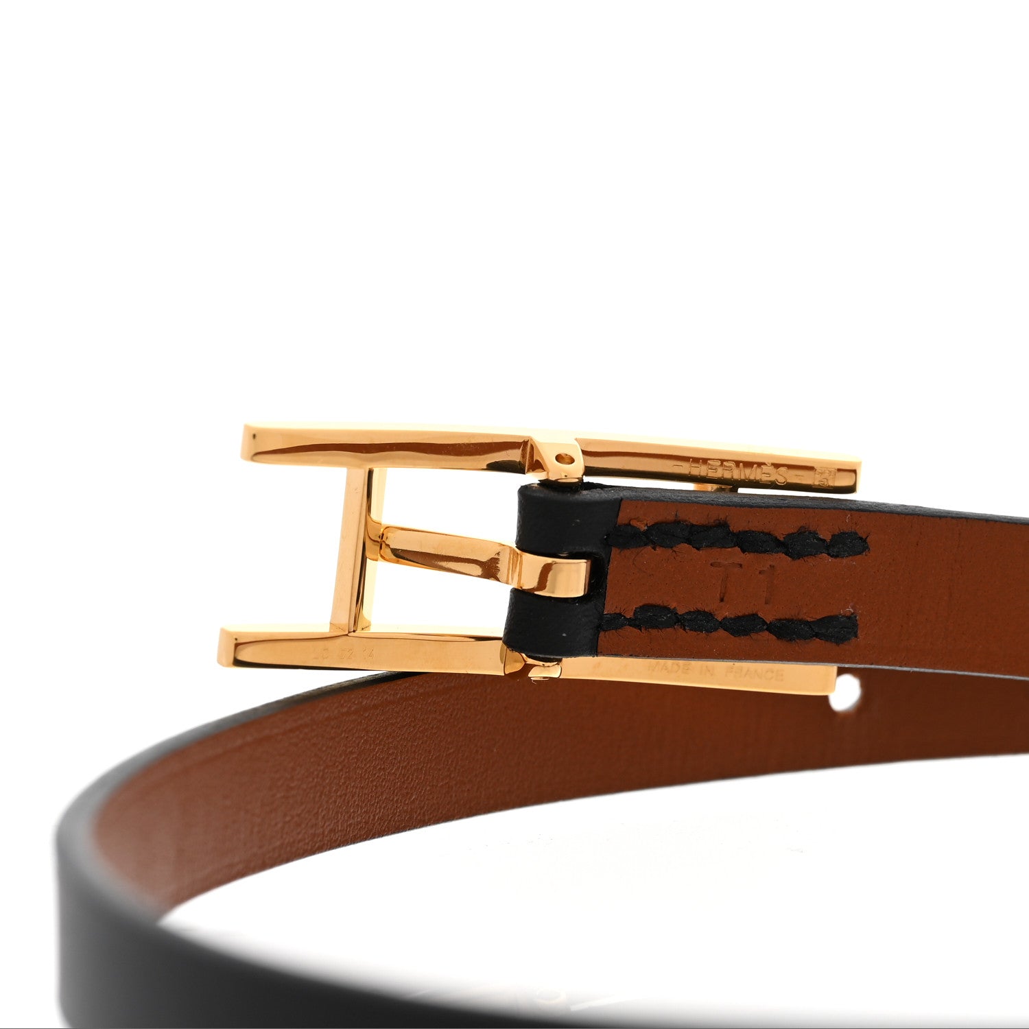 Hermes Chamonix Behapi Double Tour Bracelet T1 Black Fauve 6 of 7