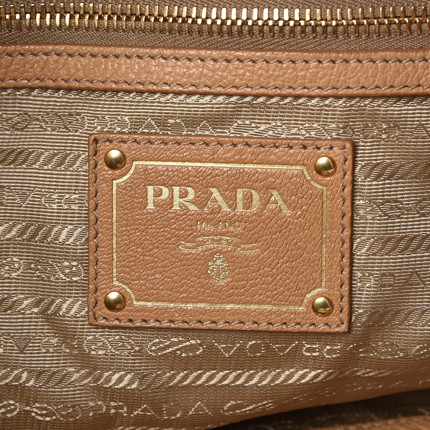 Prada Vitello Daino Drawstring Bucket Tan 7 of 8