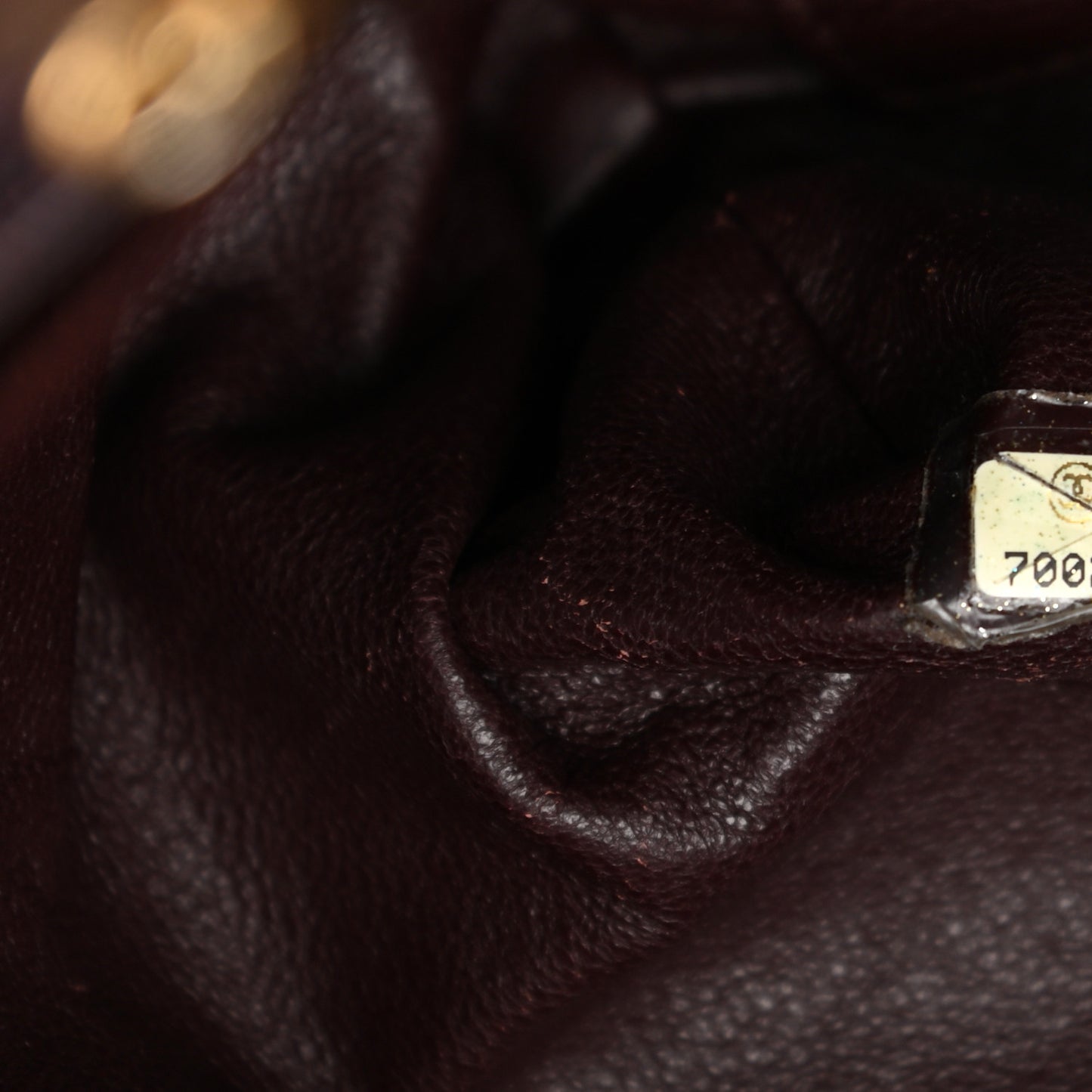 Canvas Calfskin Chocolate Bar Quilted CC Shoulder Bag Dark Brown