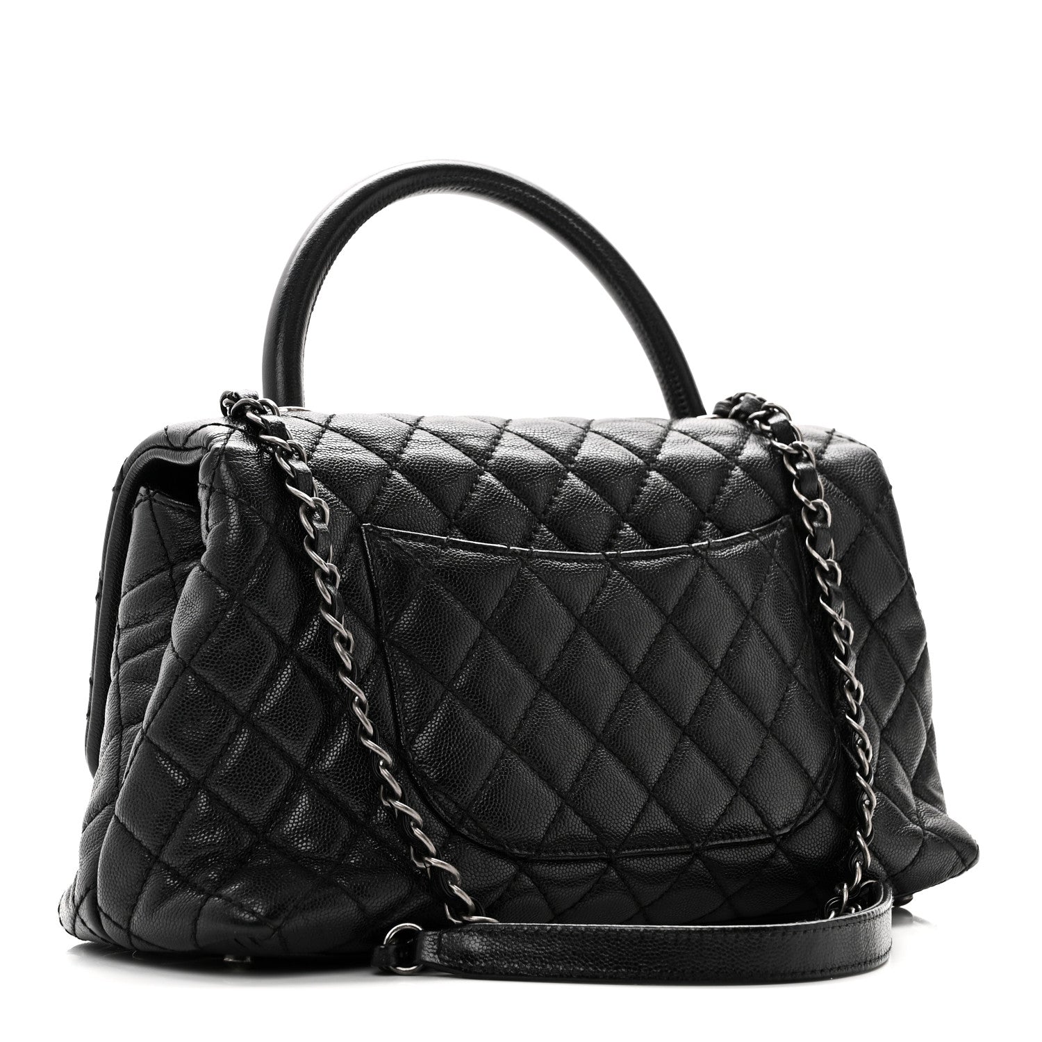 Chanel Caviar Quilted Small Coco Handle Flap Black 3 of 10