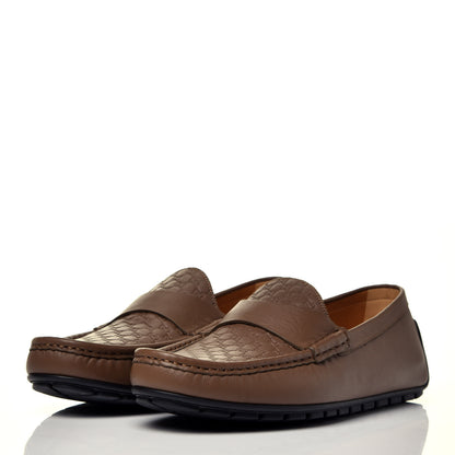 Gucci Calfskin Miro Soft Microguccissima Mens Driver Loafers 10 Brown 3 of 11
