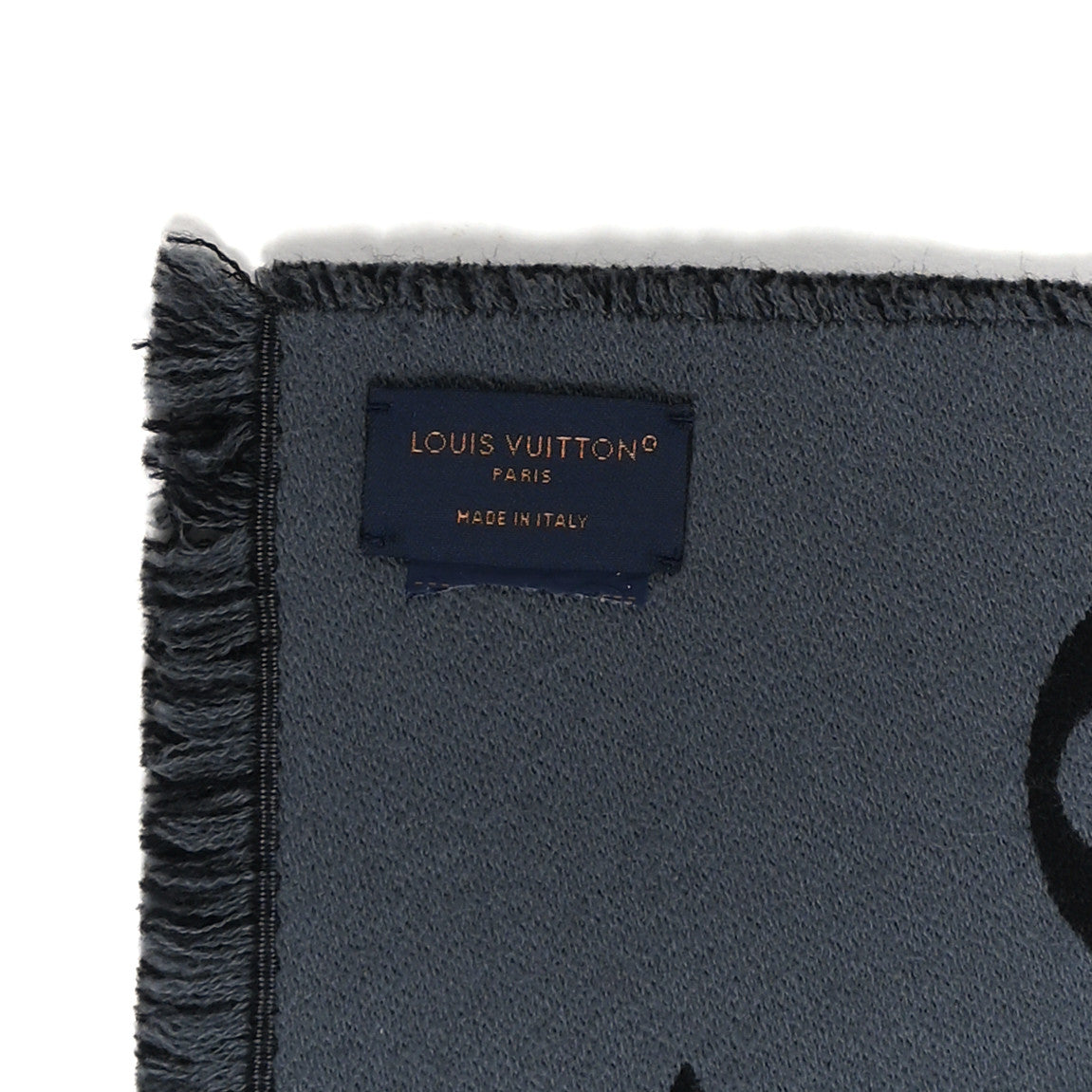 Wool Monogram Vivienne Scarf Dark Grey