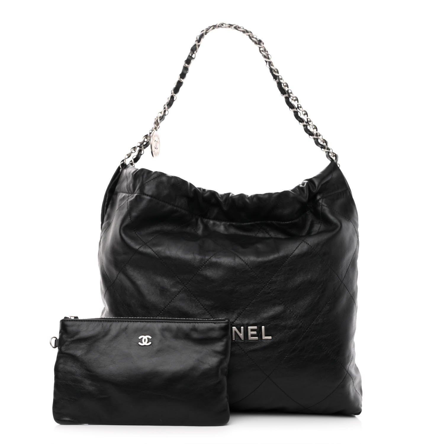 Chanel Shiny Calfskin Quilted Chanel 22 Black 1 of 10