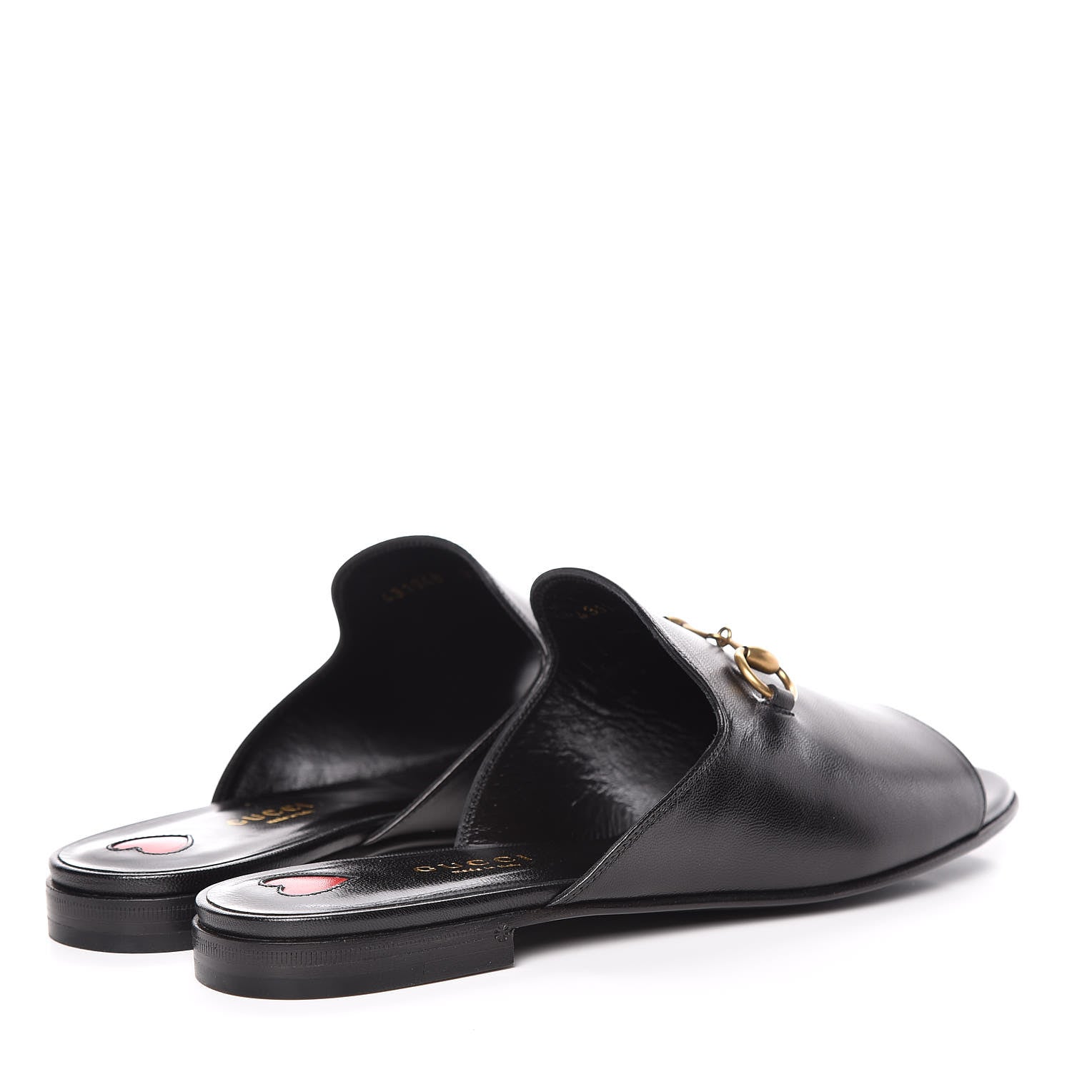 Gucci Malaga Kid Horsebit Slide Sandals 37.5 Black 5 of 10