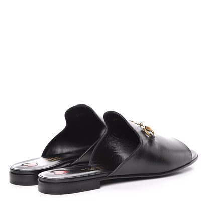 Gucci Malaga Kid Horsebit Slide Sandals 37.5 Black 5 of 10