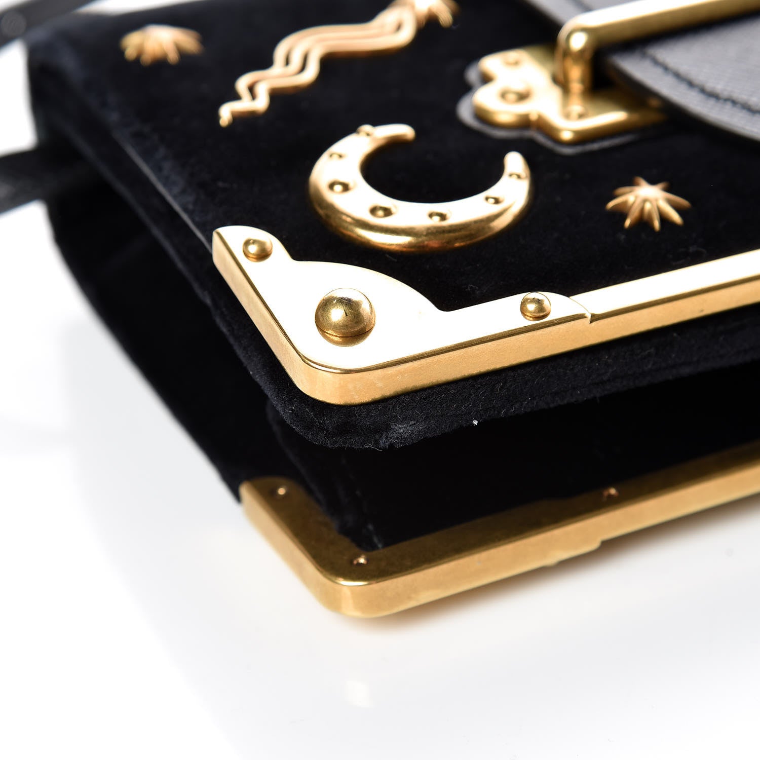Prada Velvet Cahier Astrology Bag Black 400903 – FASHIONPHILE
