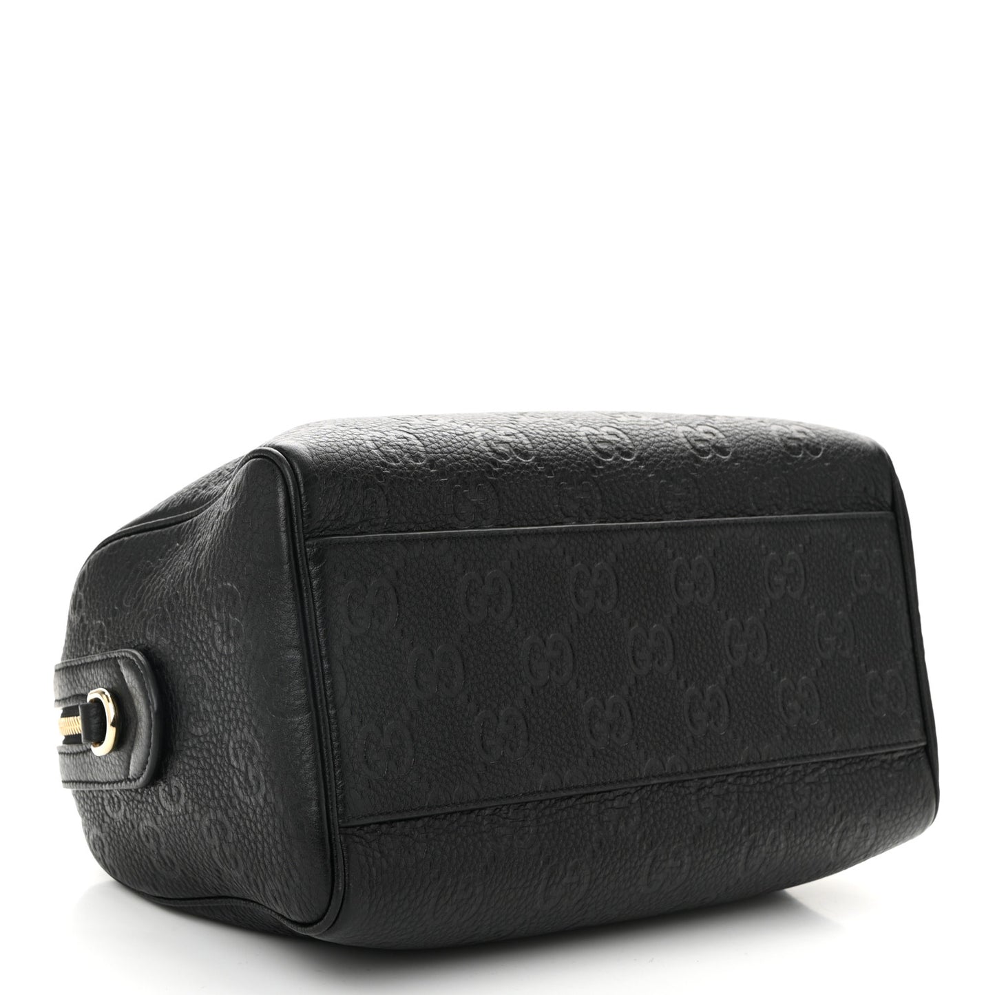 Calfskin GG Emblem Small Top Handle Bag Black