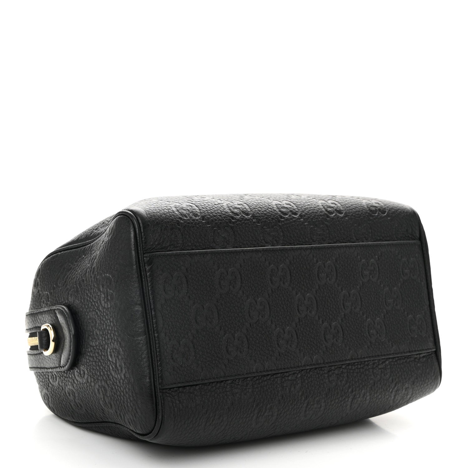 Gucci Calfskin GG Emblem Small Top Handle Bag Black 4 of 10