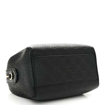 Gucci Calfskin GG Emblem Small Top Handle Bag Black 4 of 10