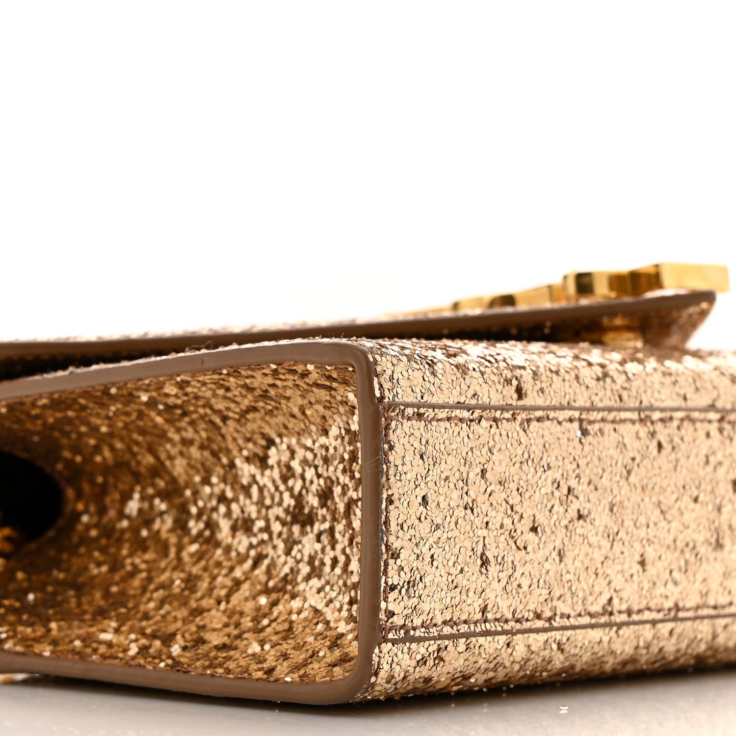 Saint Laurent Glitter Monogram Galactica Satchel Gold 9 of 12