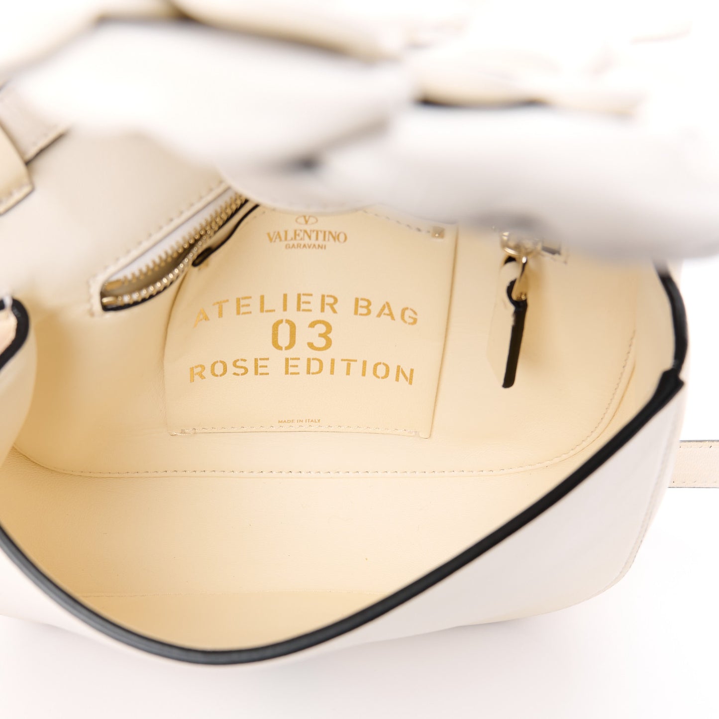 VALENTINO GARAVANI Nappa Atelier 03 Rose Edition Small Flap Crossbody Bag Ivory
