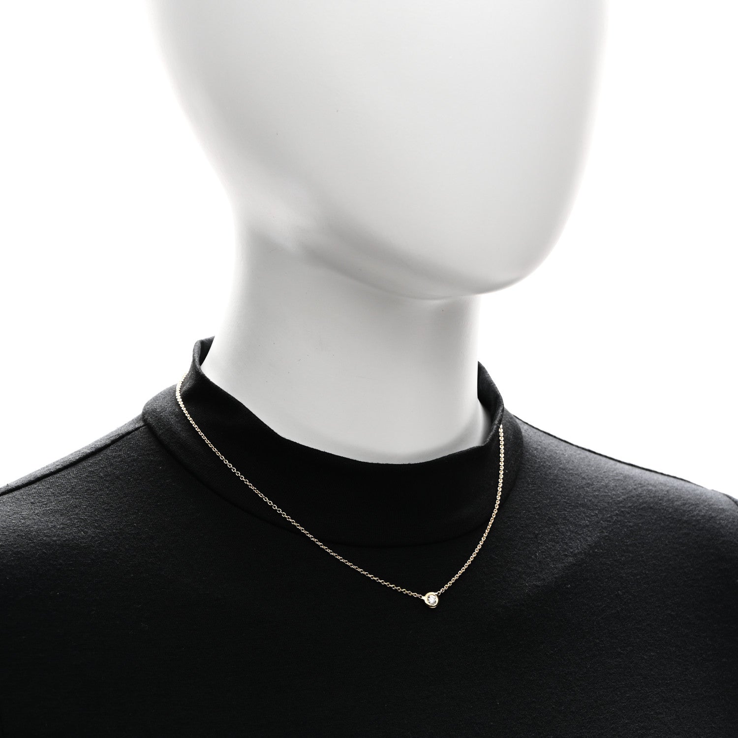 Roberto Coin 18K Yellow Gold Diamond .19ct Diamonds By The Inch Solitaire Necklace 2 of 4