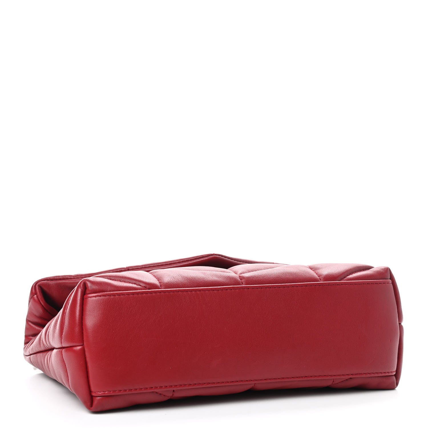 Saint Laurent Lambskin Quilted Toy Loulou Puffer Monogram Chain Satchel Red 3 of 12